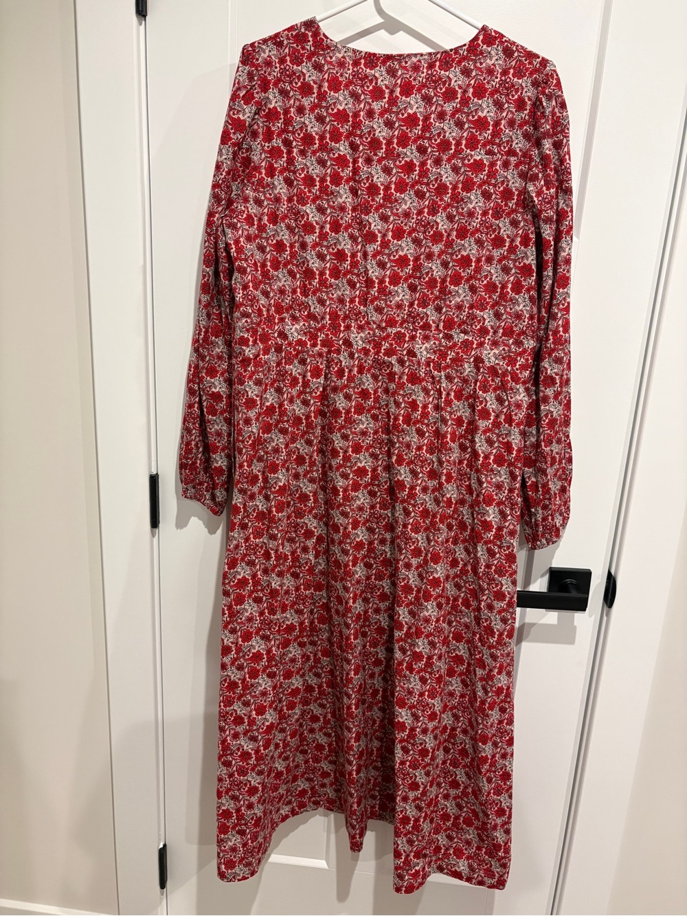 Boden Button Through red and pink floral prairie Maxi Tea Dress size 12 - Picture 7 of 15